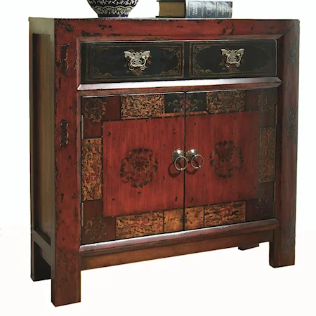 Asian Two Door, One Drawer Hall Chest